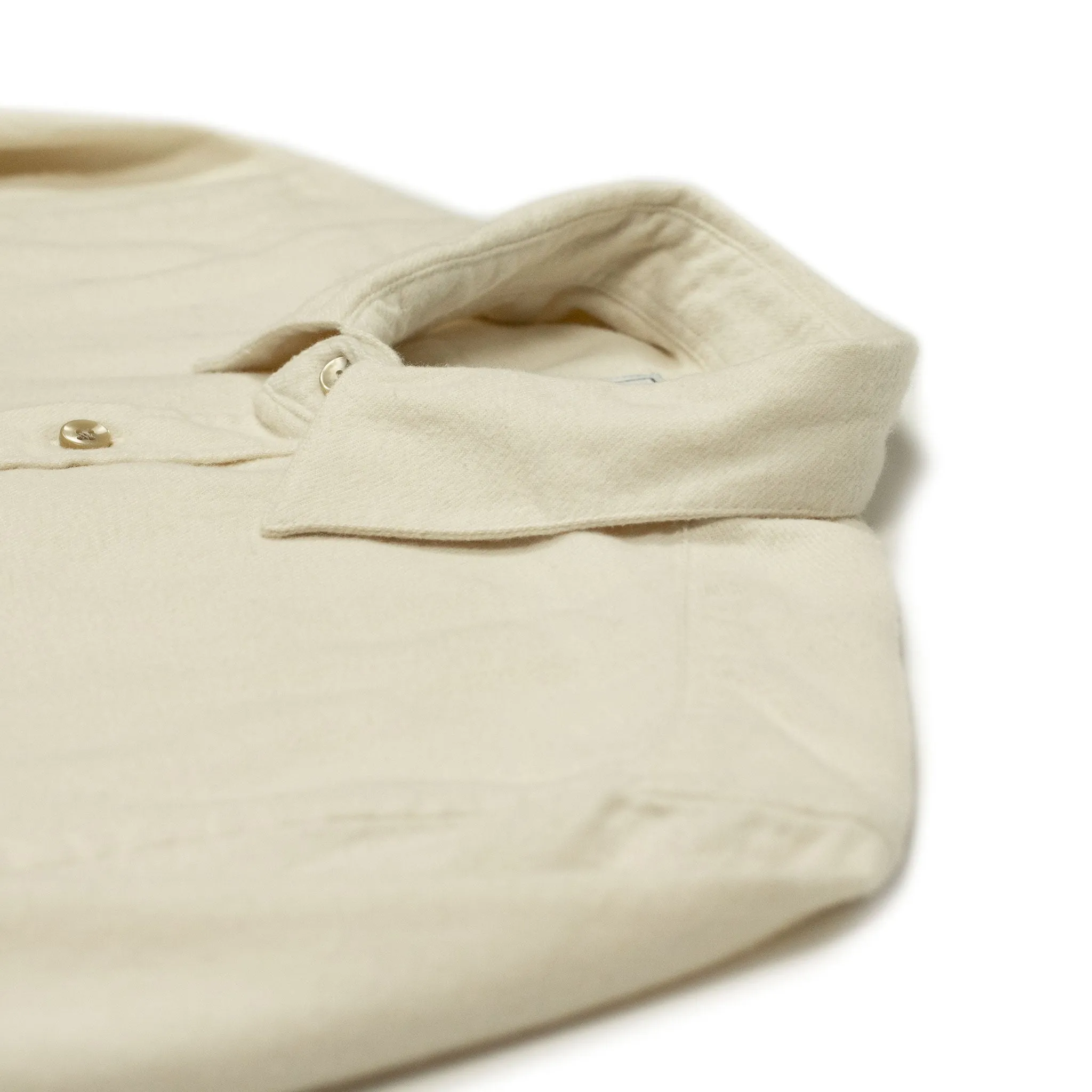 Teca shirt twill cotton flannel in Ecru