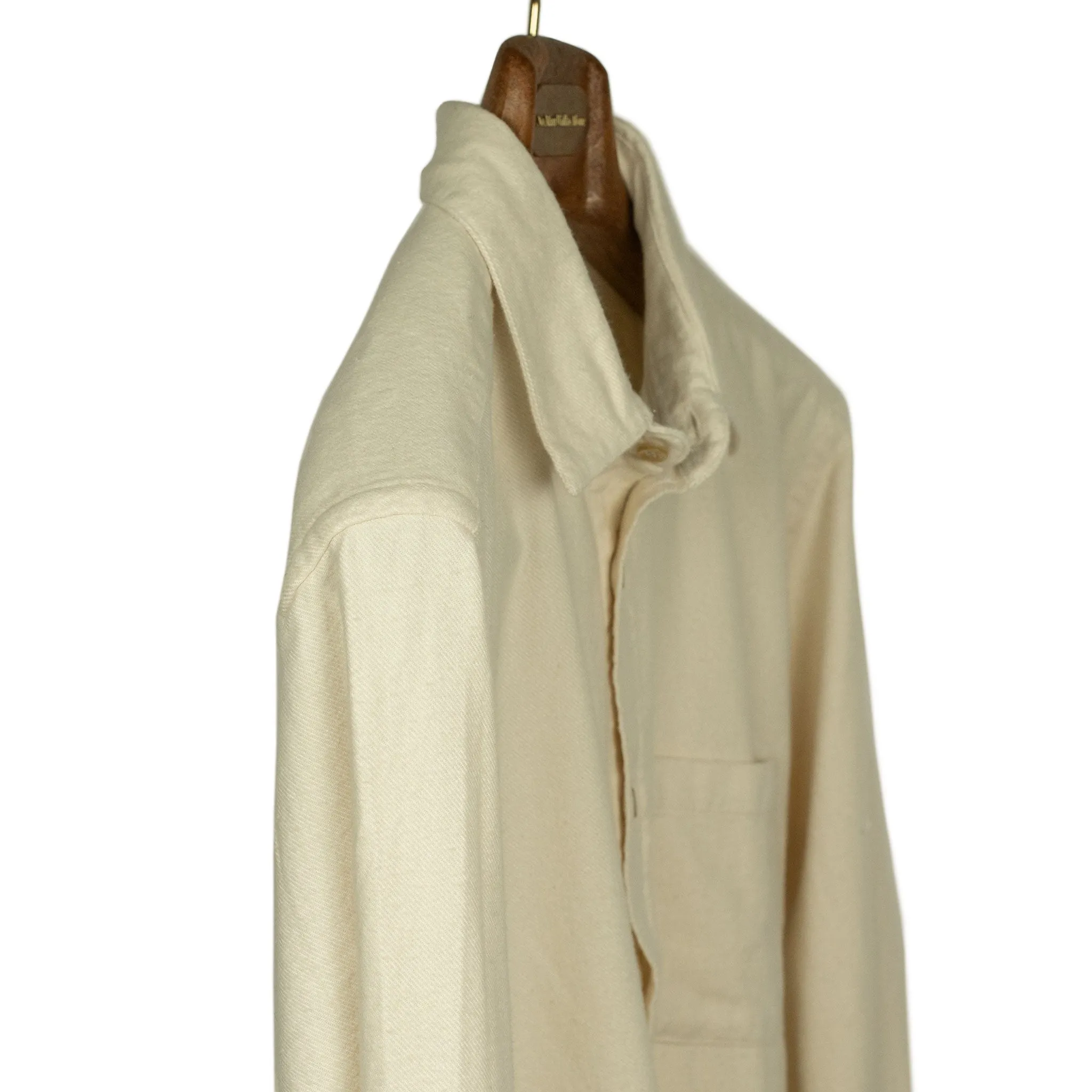 Teca shirt twill cotton flannel in Ecru