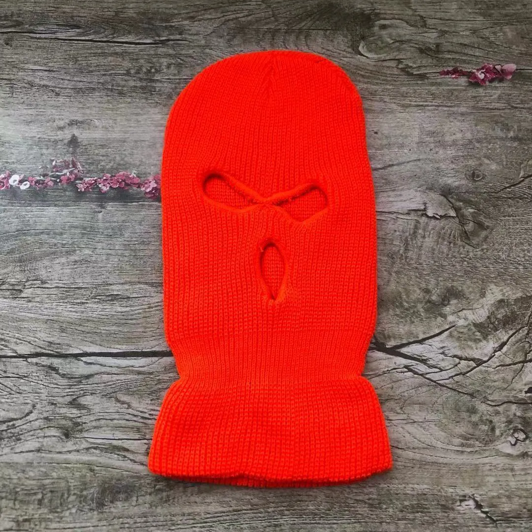 Three-hole Ski Mask Woolen Beanies