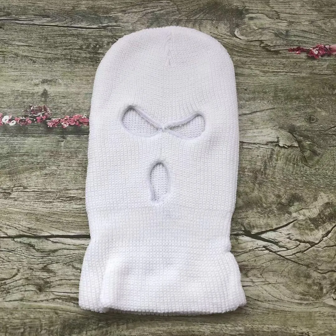 Three-hole Ski Mask Woolen Beanies