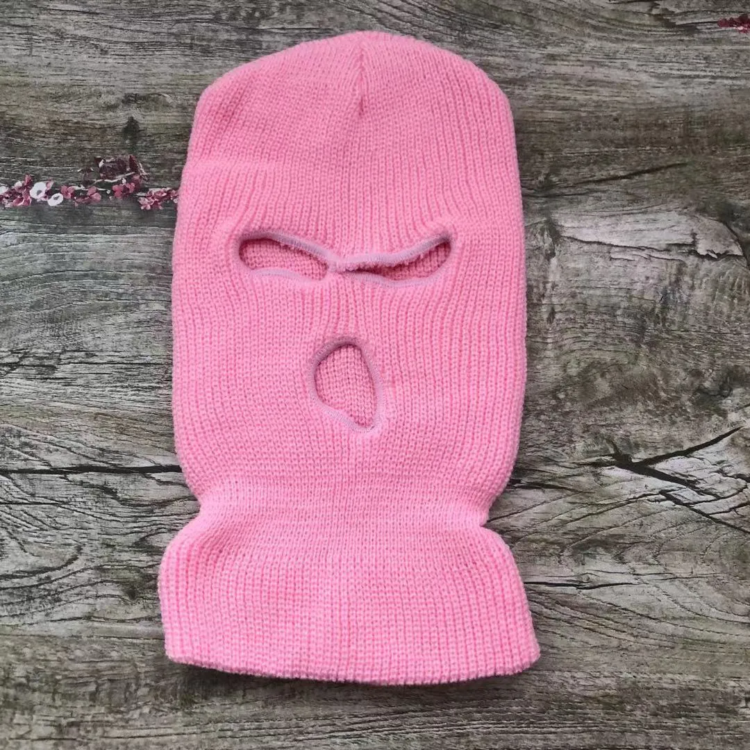 Three-hole Ski Mask Woolen Beanies