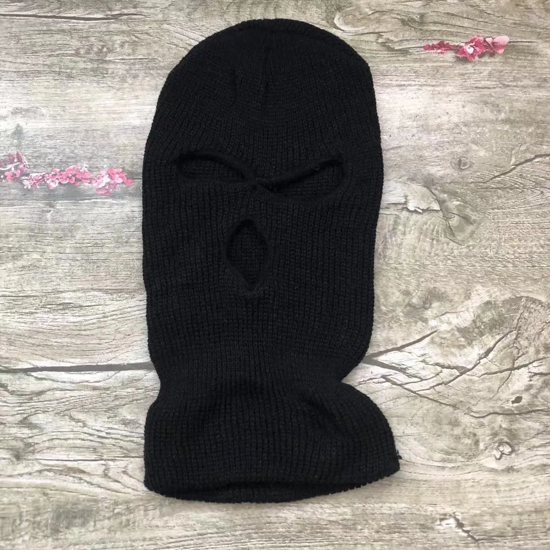 Three-hole Ski Mask Woolen Beanies