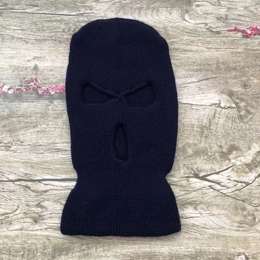 Three-hole Ski Mask Woolen Beanies
