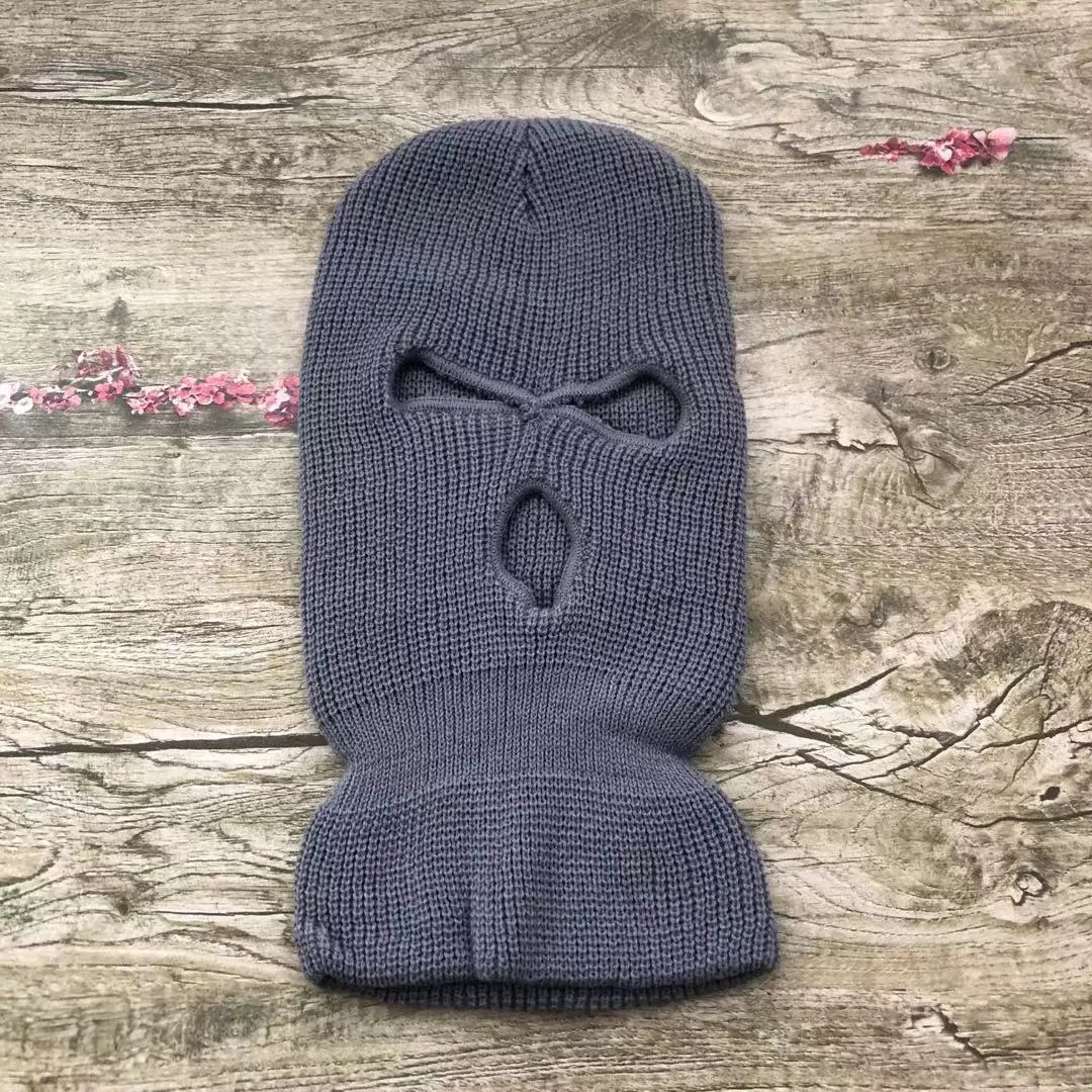 Three-hole Ski Mask Woolen Beanies