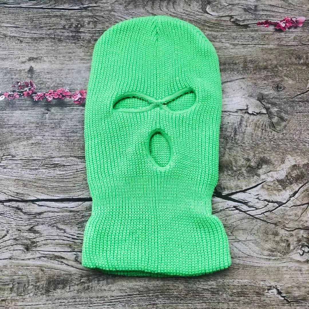 Three-hole Ski Mask Woolen Beanies