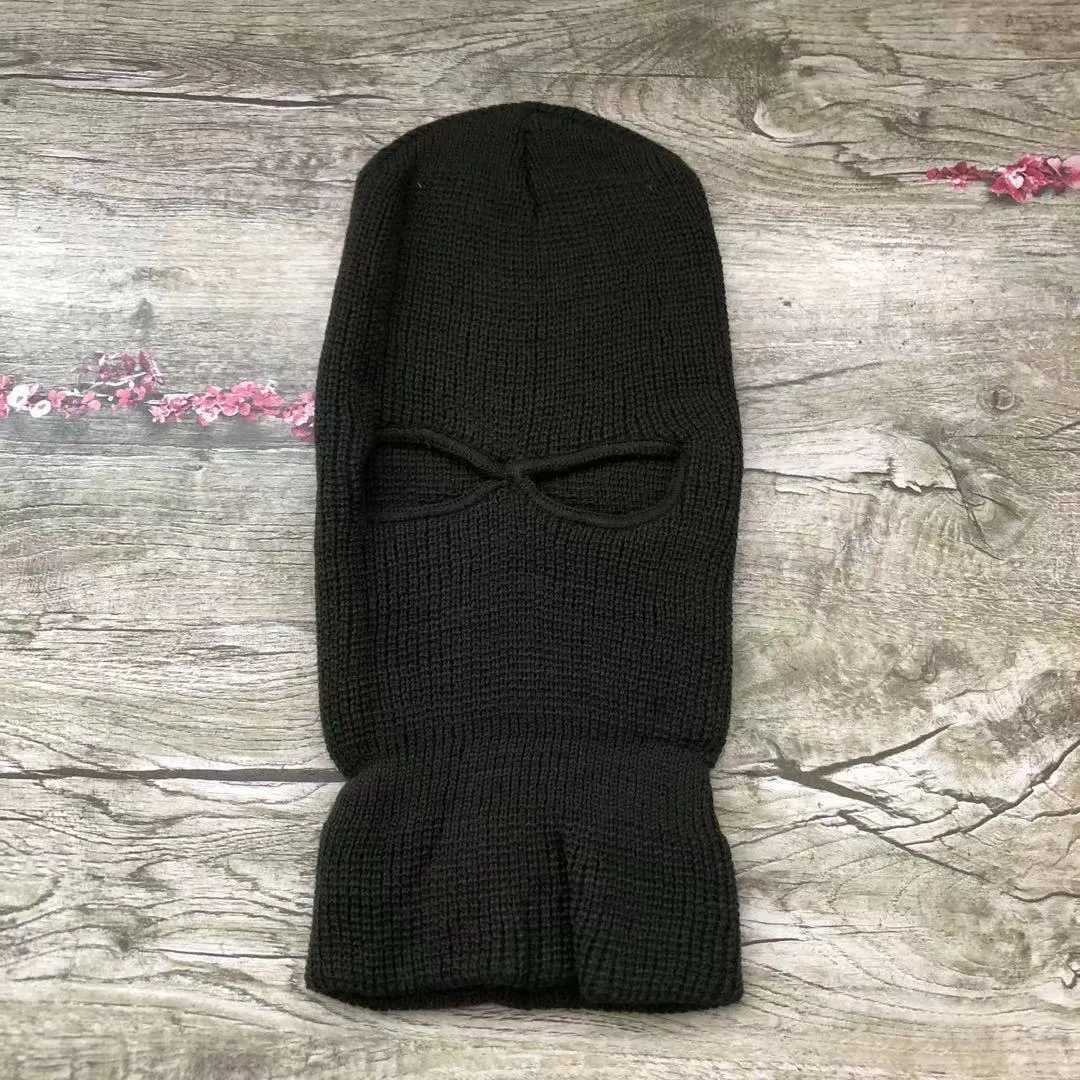 Three-hole Ski Mask Woolen Beanies