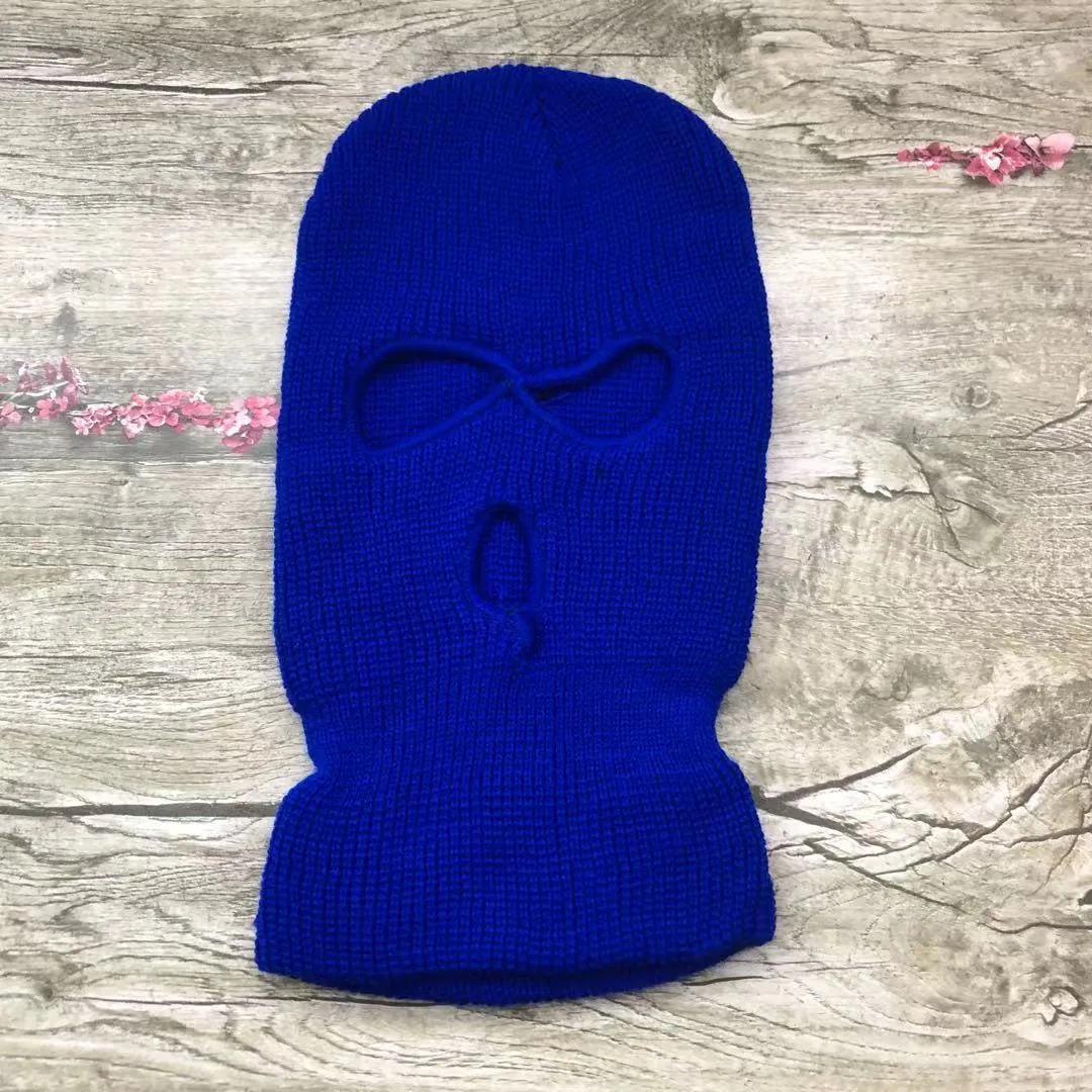 Three-hole Ski Mask Woolen Beanies