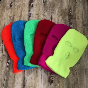 Three-hole Ski Mask Woolen Beanies
