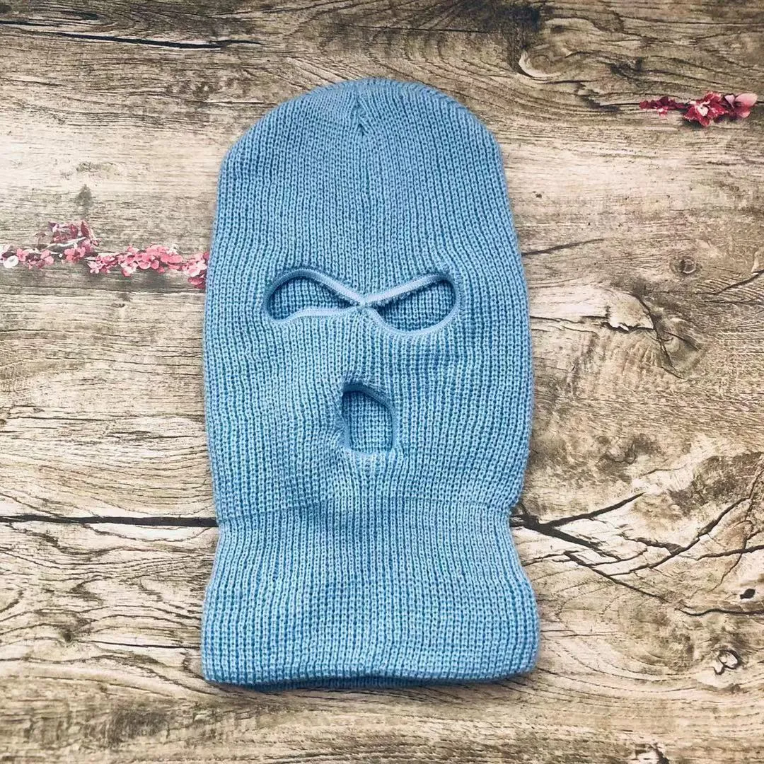 Three-hole Ski Mask Woolen Beanies