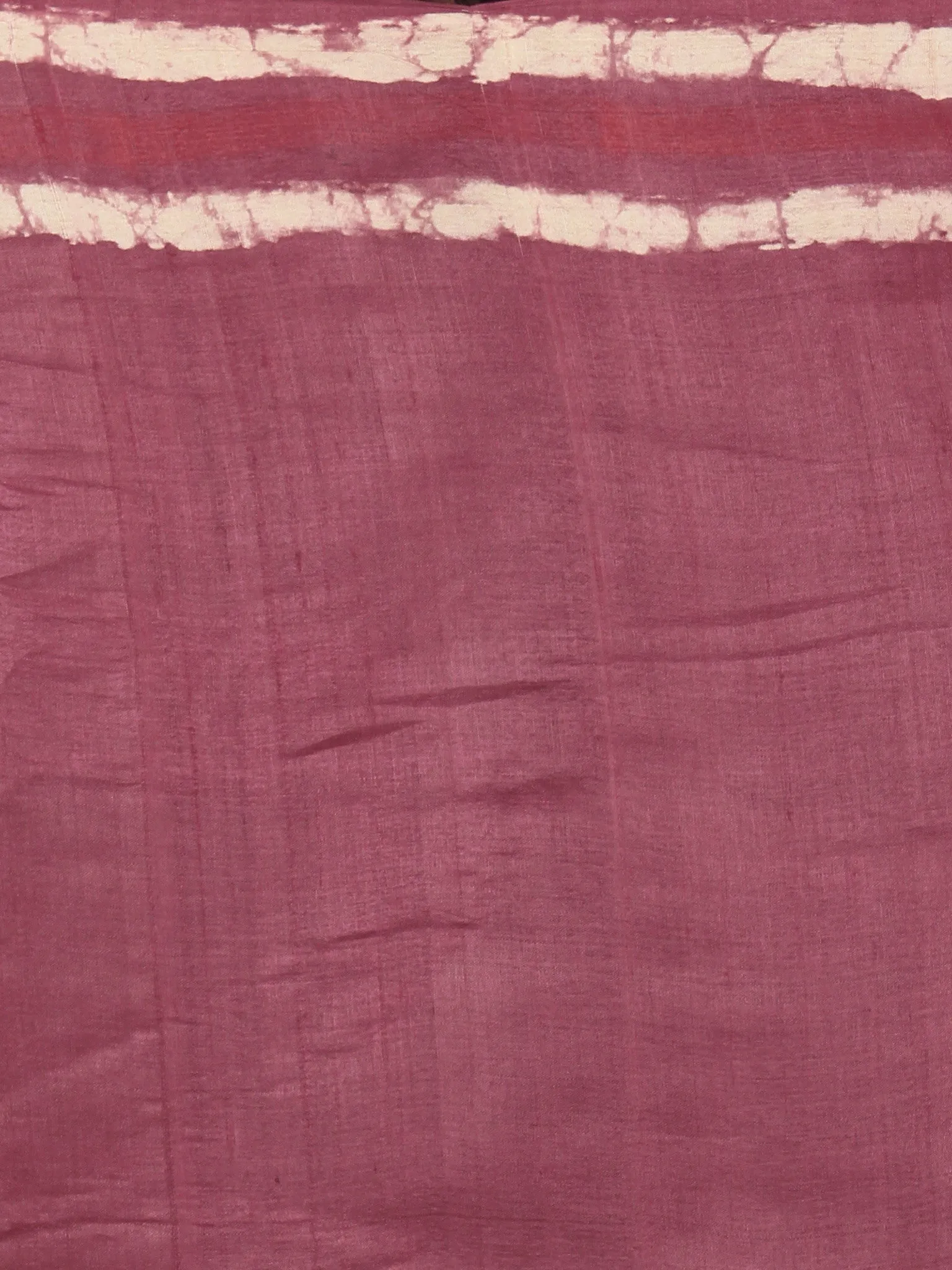 Tussar Handloom Silk Hand Block Printed Saree in Deep Onion Pink & Beige - S03170953