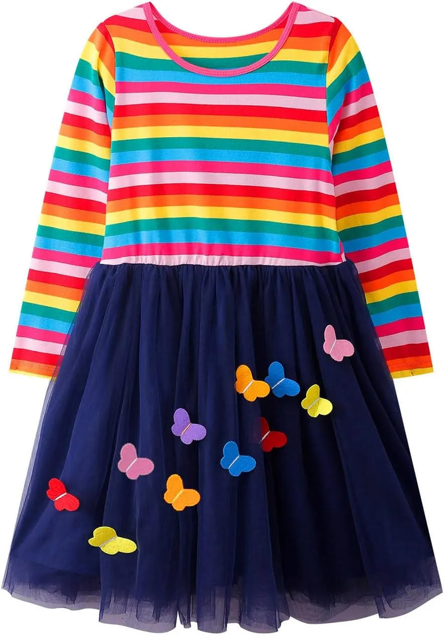 VASCHY Cute Girls Casual Autumn Spring Long-Sleeve Outfit, Toddler/Big Kid Girls Clothing Size 3-10T