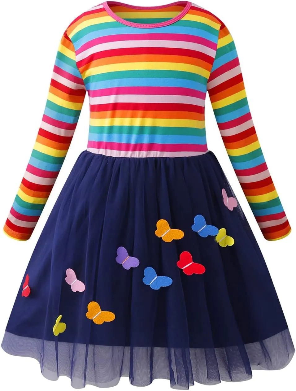 VASCHY Cute Girls Casual Autumn Spring Long-Sleeve Outfit, Toddler/Big Kid Girls Clothing Size 3-10T