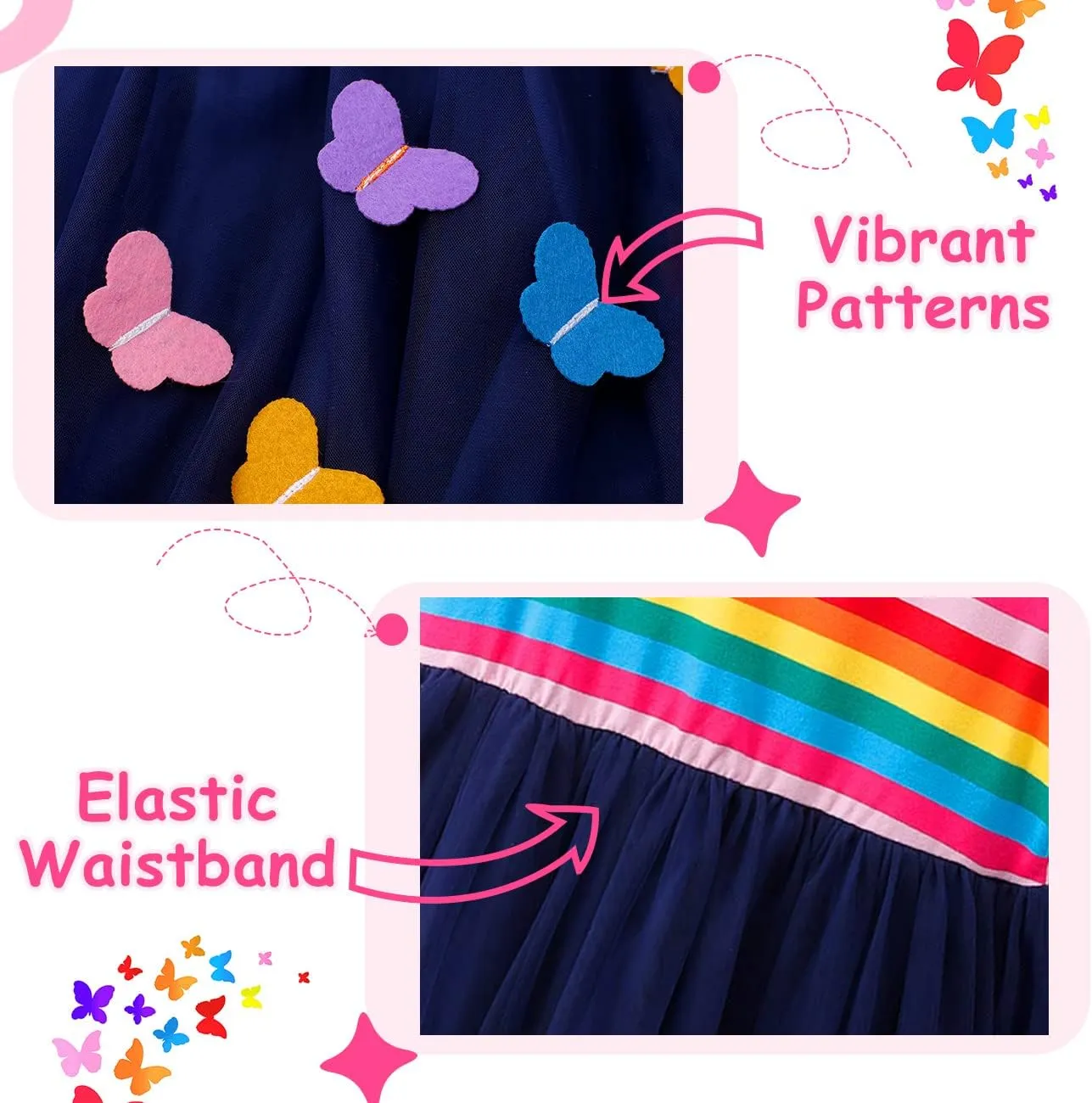 VASCHY Cute Girls Casual Autumn Spring Long-Sleeve Outfit, Toddler/Big Kid Girls Clothing Size 3-10T