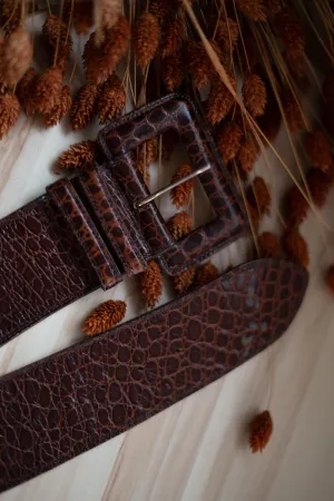 Vintage Brown Leather Belt