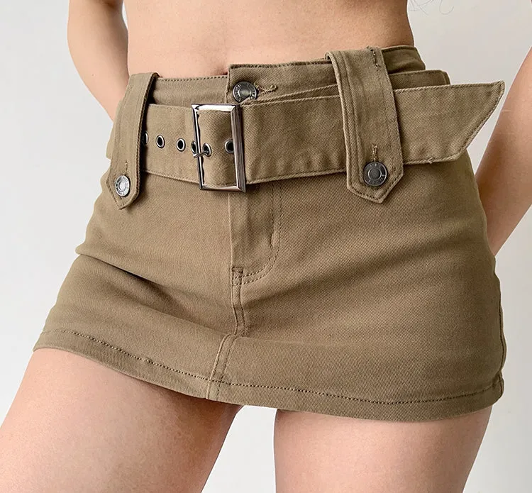 Wenkouban - Nolan Denim MIni Skirt
