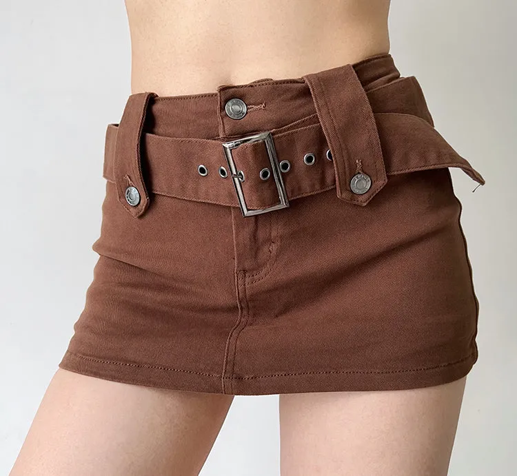 Wenkouban - Nolan Denim MIni Skirt