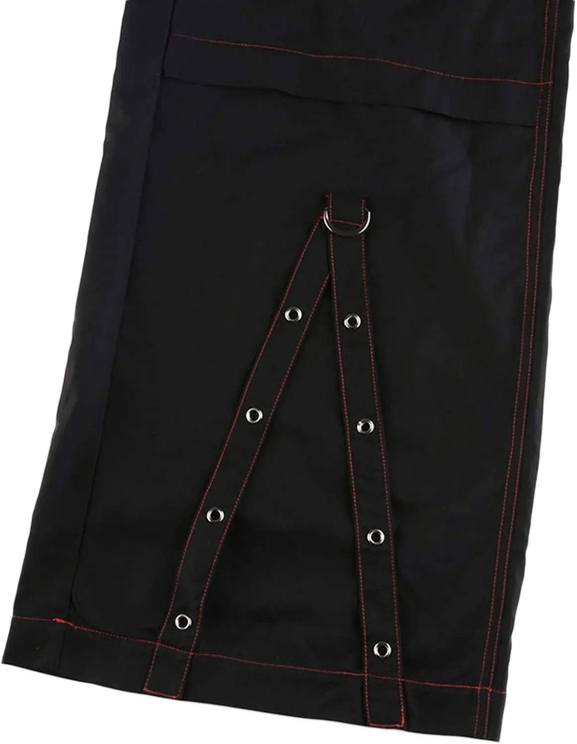 Women's Goth Baggy Jeans Y2K High Waisted Strap Buttoned Stripe Long Pants E-Girls Grunge Harajuku Pants Streetwear