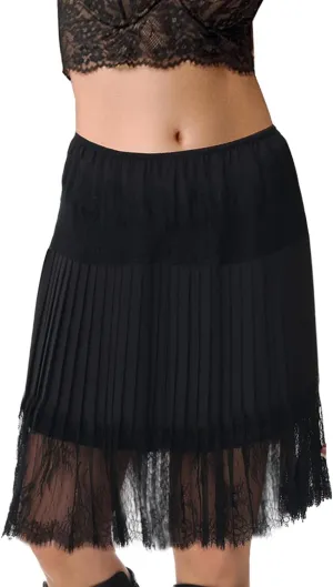 Womens Lace Pleated Skirts Flowy Y2K Style Floral Ruffled Lace Trim Mini Skirts with Lining